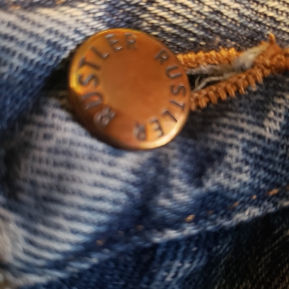 Mens Rustler Blue Jeans 33x32 100% Cotton - Picture 8 of 11